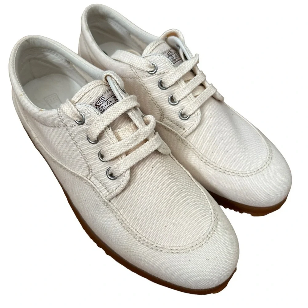 Hogan by TOD'S Scarpa H. Easy Donna Khaki Canvas Sneakers Shoes US 6.5 - Picture 2 of 10